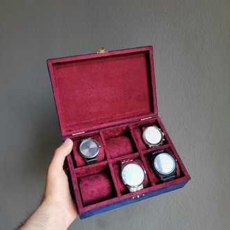 6 Bölmeli Yastıklı Bileklik Saat Kutusu