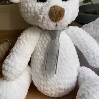 beyaz kadife peluş ayıcık 