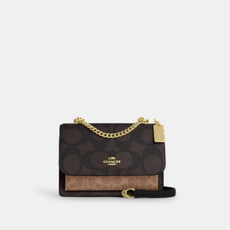 Coach Klare Crossbody Bag In Blocked Signature - Gold/Walnut/Tan - Hemen Teslimde