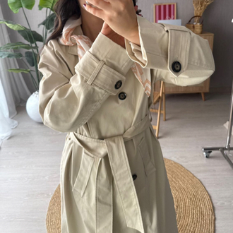 Zara fularlı trençkot