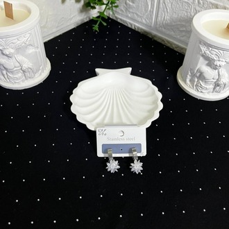 Çelik Küpe Kristal Model Silver