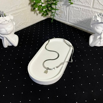 Kilit Figürlü Silver Çelik Kolye (45cm)