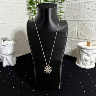 Papatyalı Çelik Kolye Silver