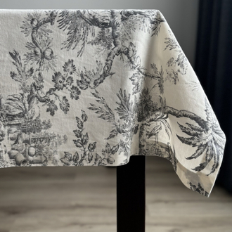 Toile Nature – Siyah Masa Örtüsü