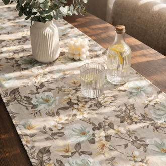 Beige Bloom Harmony Runner