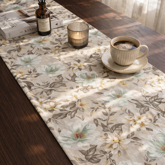 Beige Bloom Harmony Runner