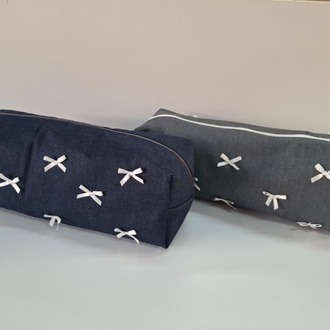 DREAMY Denim Kapitone Fiyonklu Tüm Saç Şekillendiricilerine Uygun Çanta