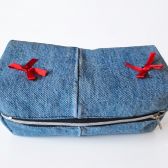 CINY Denim Fiyonklu Pinterest Makyaj Çantası TB041