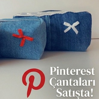 CINY Denim Fiyonklu Pinterest Makyaj Çantası TB041