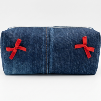 CINY DarkDenim Fiyonklu Pinterest Makyaj Çantası TB041