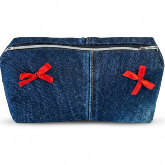 CINY DarkDenim Fiyonklu Pinterest Makyaj Çantası TB041