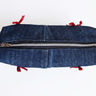 CINY DarkDenim Fiyonklu Pinterest Makyaj Çantası TB041