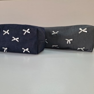 DREAMY GrayDenim Kapitone Fiyonklu Tüm Saç Şekillendiricilerine Uygun Çanta
