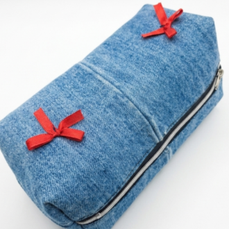 CINY Denim Fiyonklu Pinterest Makyaj Çantası TB041