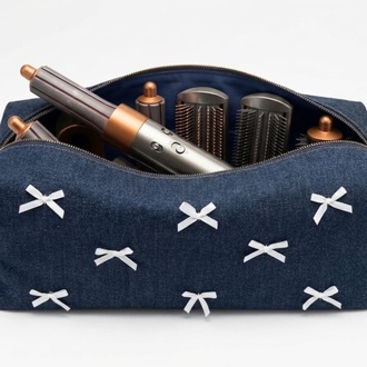 DREAMY Denim Kapitone Fiyonklu Tüm Saç Şekillendiricilerine Uygun Çanta