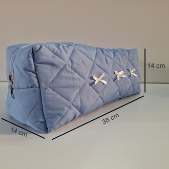 DREAMY Blue Kapitone Fiyonklu Tüm Saç Şekillendiricilerine Uygun Çanta