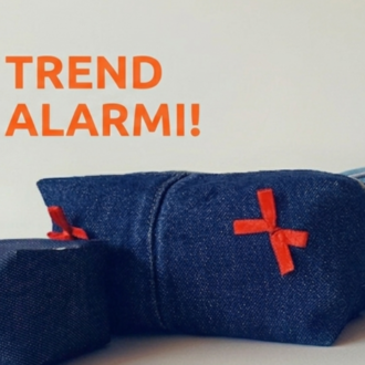 CINY DarkDenim Fiyonklu Pinterest Makyaj Çantası TB041
