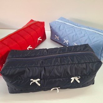  DREAMY Navy Kapitone Fiyonklu Tüm Saç Şekillendiricilerine Uygun Çanta