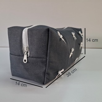DREAMY GrayDenim Kapitone Fiyonklu Tüm Saç Şekillendiricilerine Uygun Çanta