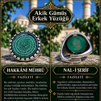 Akik Erkek Gümüş Yüzük