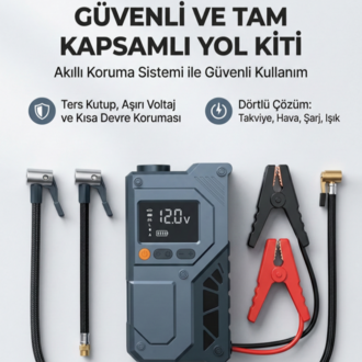 Castu Cs64Plus Max Jump Starter Akü Takviye, Powerbank, Hava Kompresörü ve Fener