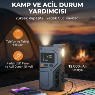 Castu Cs64Plus Max Jump Starter Akü Takviye, Powerbank, Hava Kompresörü ve Fener