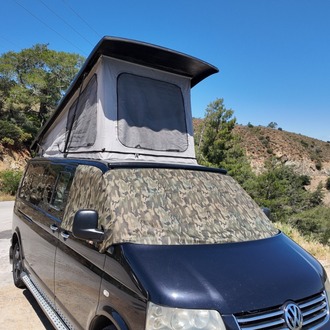 Volkswagen T5-T6 Oto Cam Güneşliği Premium Isı Yalıtımlı Askeri Kamuflaj