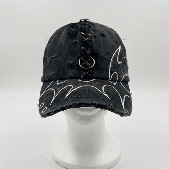 Custom Distressed Black Pattern Cap