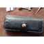 Tobacco Pouch Black Cowhide Leather Snaps Tobacco Pouch