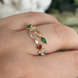 Çok Renkli Romantik Yüzük (Ayarlanabilir)