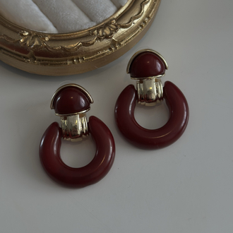 ZR Bordo Gold Vintage Küpe