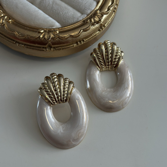 ZR Krem Gold Vintage Küpe 