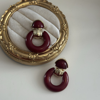 ZR Bordo Gold Vintage Küpe