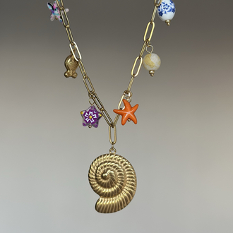 Salyangoz Charm Kolye | Çelik