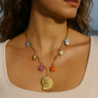 Salyangoz Charm Kolye | Çelik