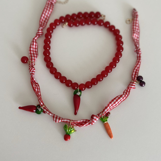 Marka Murano Biber Charmlı 2’li Kolye
