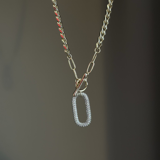 Gold / Silver Taşlı Zincir Kolye