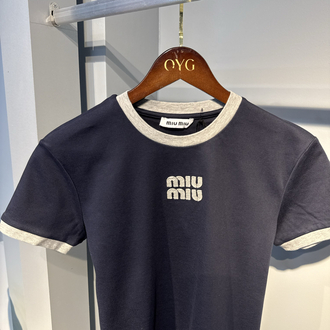 Miu Miu T-Shirt | Lacivert/Gri