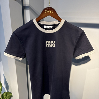 Miu Miu T-Shirt | Lacivert/Gri