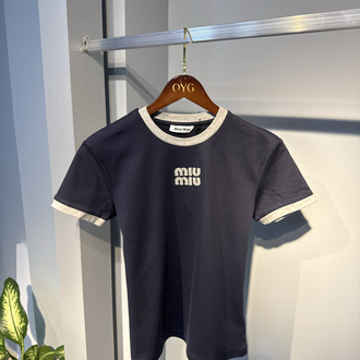 Miu Miu T-Shirt | Lacivert/Gri