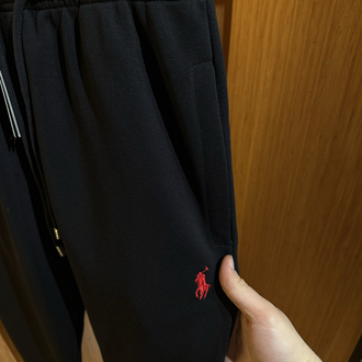 RL Premium Baggy Eşofman Altı | Siyah (Kırmızı Logo)
