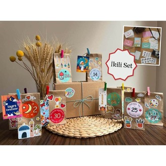 Stickerlı Ramazan Takvimi + Kur'an Harfleri Eşleştirme Kartları (Set Ürün)