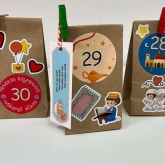 Stickerlı Ramazan Takvimi + Kur'an Harfleri Eşleştirme Kartları (Set Ürün)