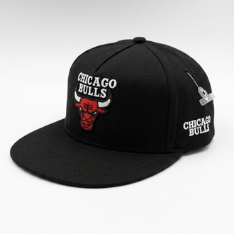 Chicago Bulls Nakış Logolu Siyah Snapback Şapka