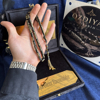 Kesme Siyah Golden Rosary Set