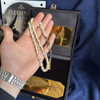 Beyaz Golden Rosary Set