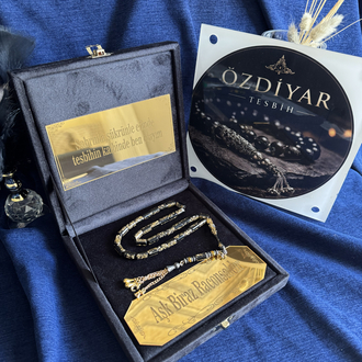 Kesme Siyah Golden Rosary Set