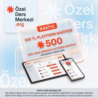 500 TL Özel Ders Merkezi Platform Bakiyesi