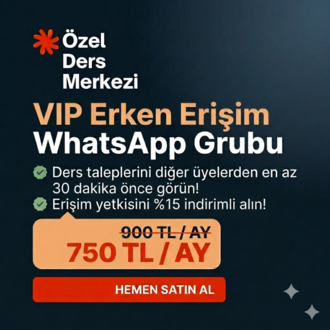 VIP Erken Erişim WhatsApp Grubu - 1 Aylık Üyelik