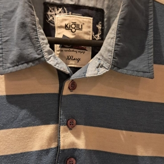 Kiğılı Erkek Polo Yaka T-Shirt | Mavi Beyaz Çizgili | Orijinal